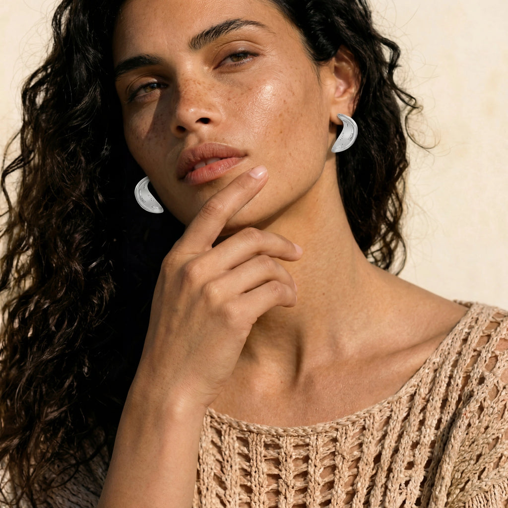 Lunar Wave Crystal Earrings