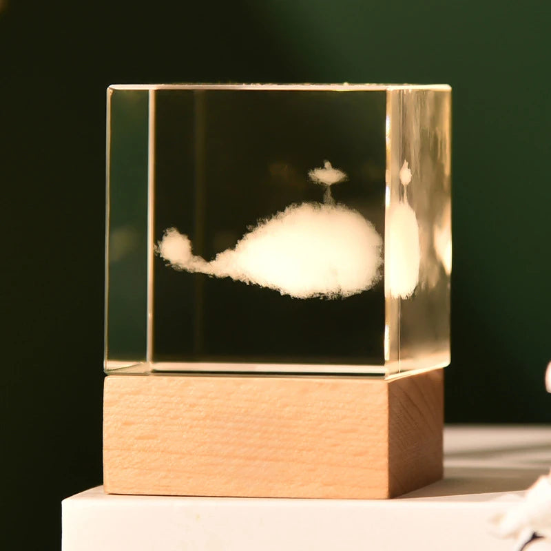 Illuminated Galaxy Crystal Cube
