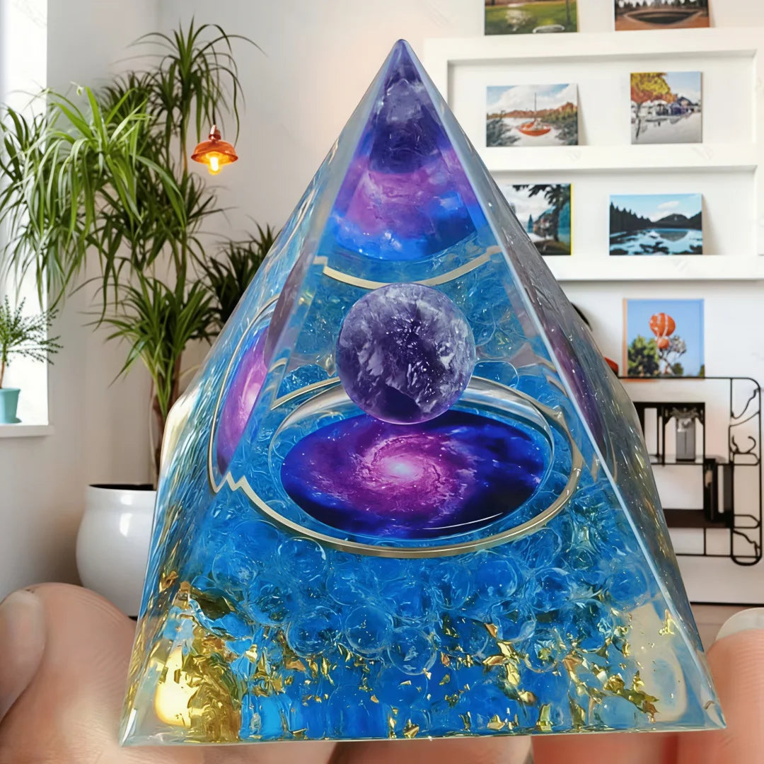 Cosmic Amethyst Pyramid