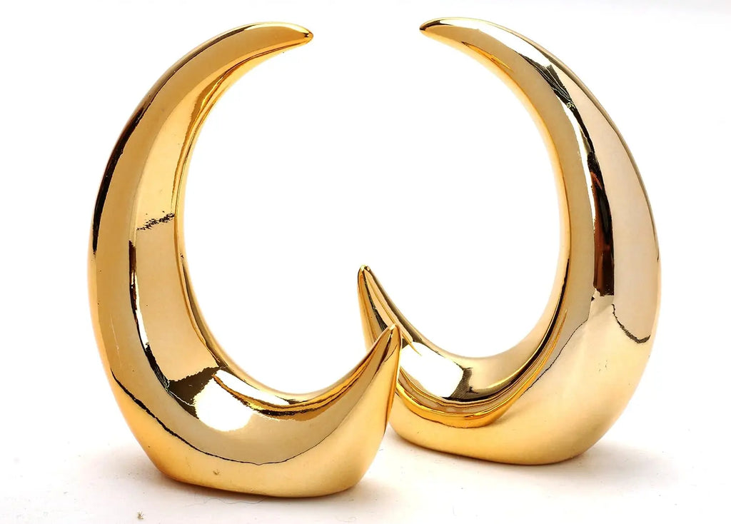 Golden Moon Sculpture Pair