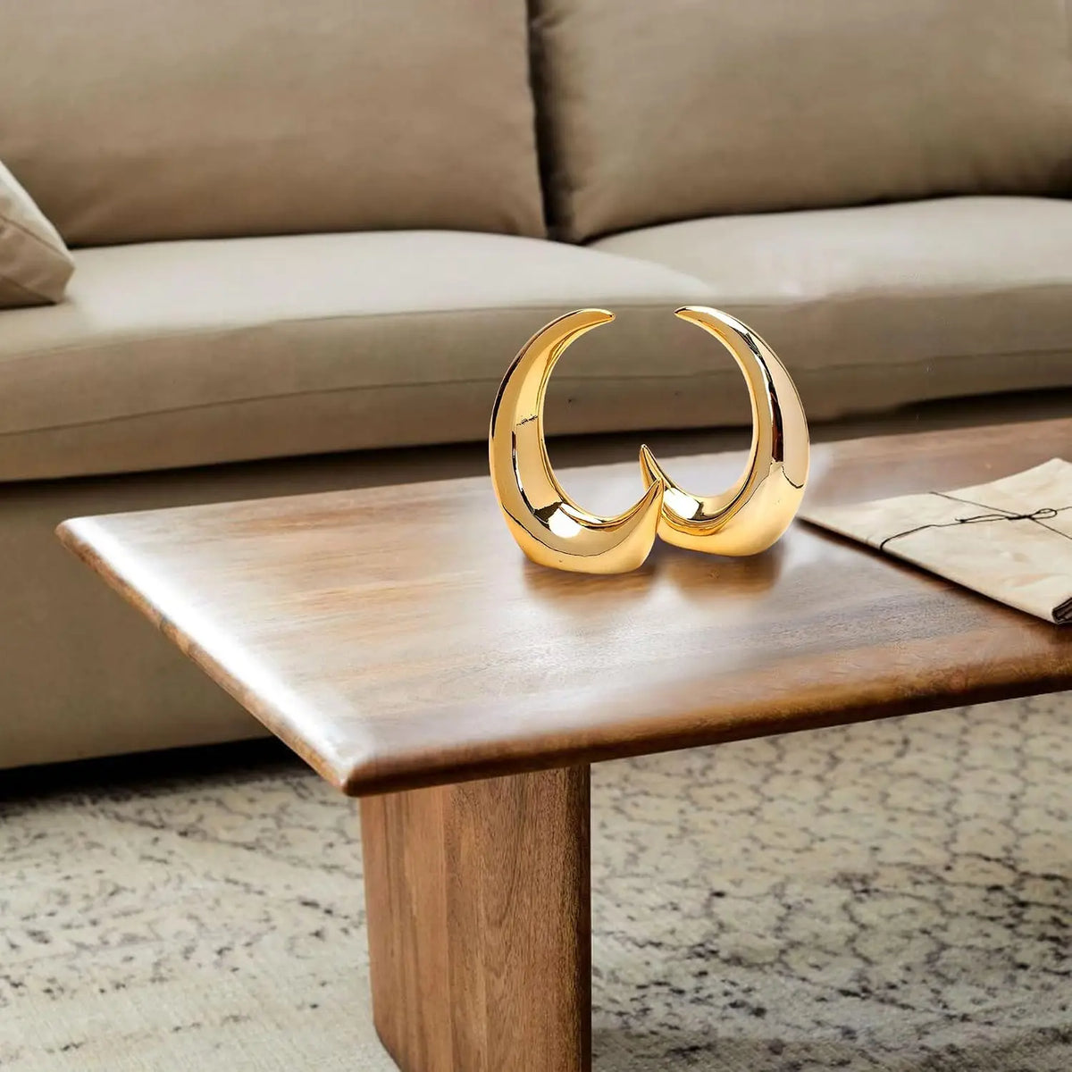 Golden Moon Sculpture Pair