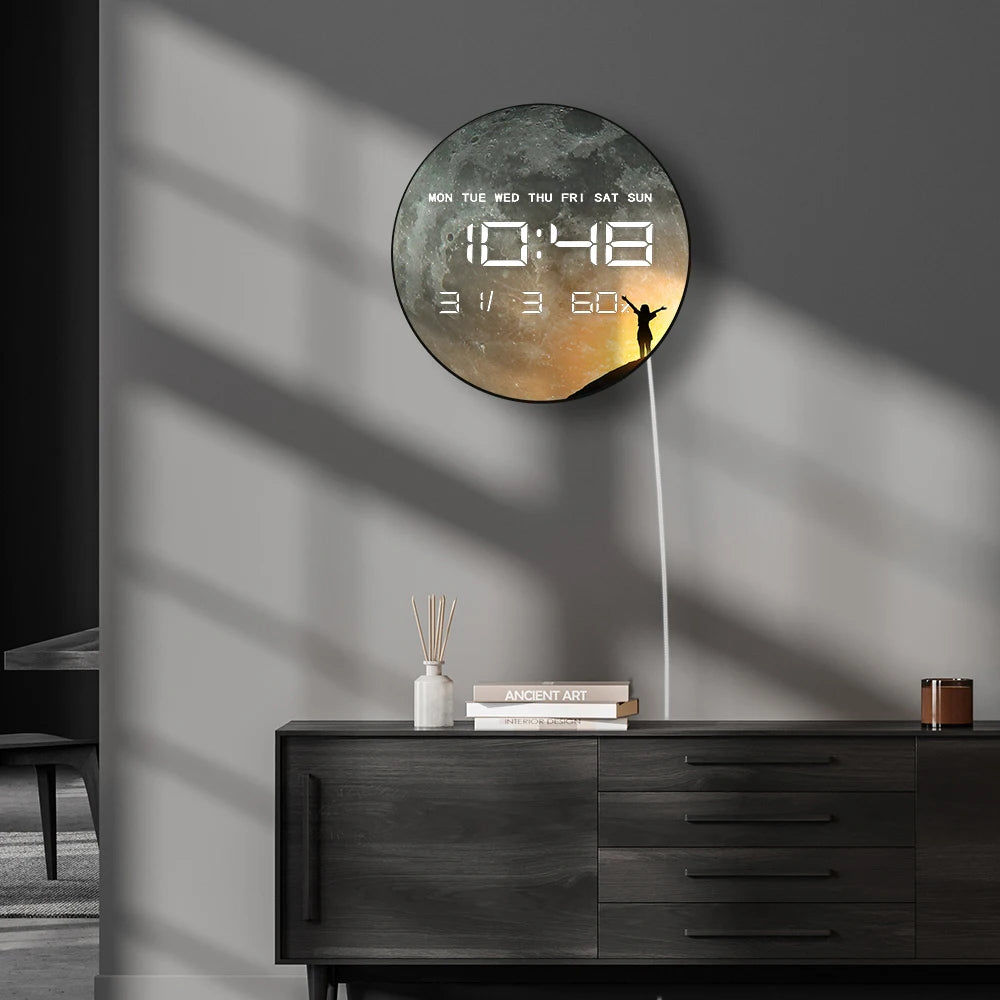 Full Moon Digital Wall Clock