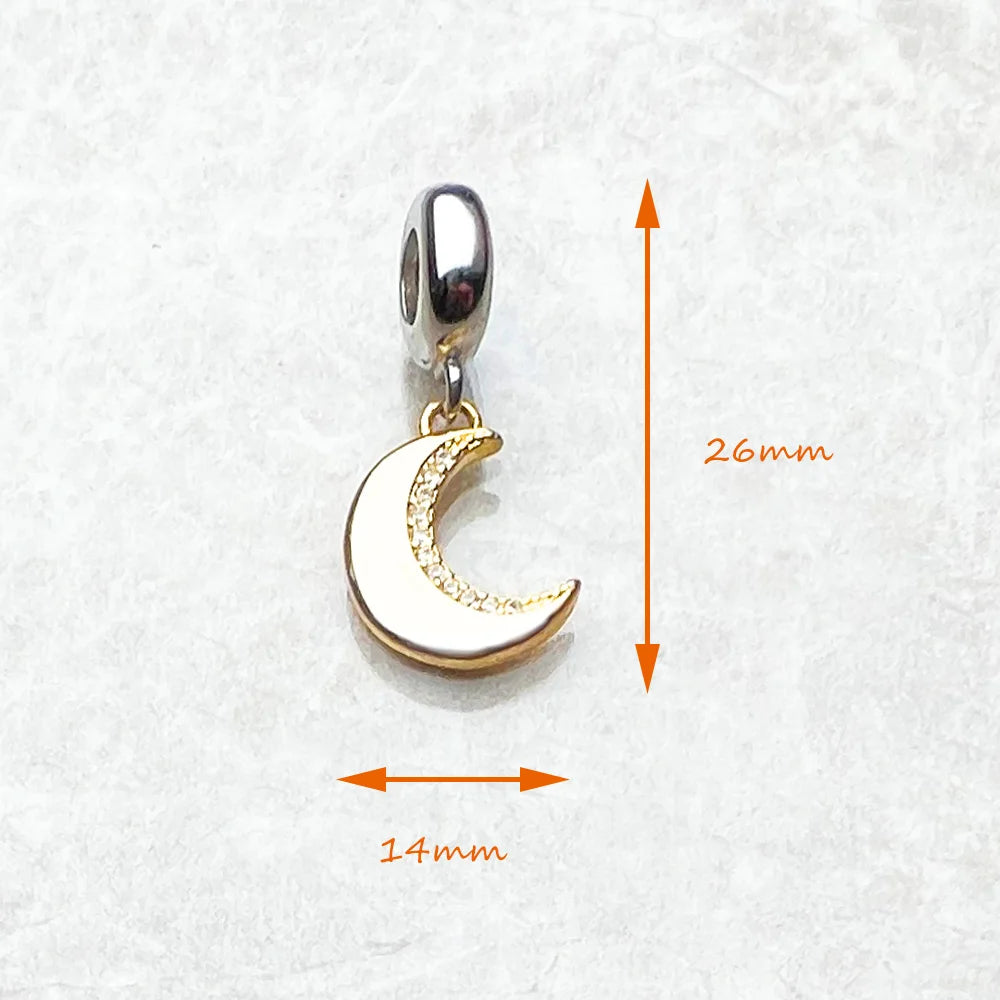 Golden Crescent Sterling Silver Charm