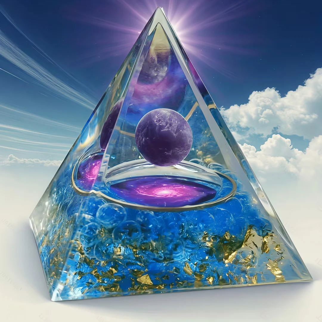 Cosmic Amethyst Pyramid