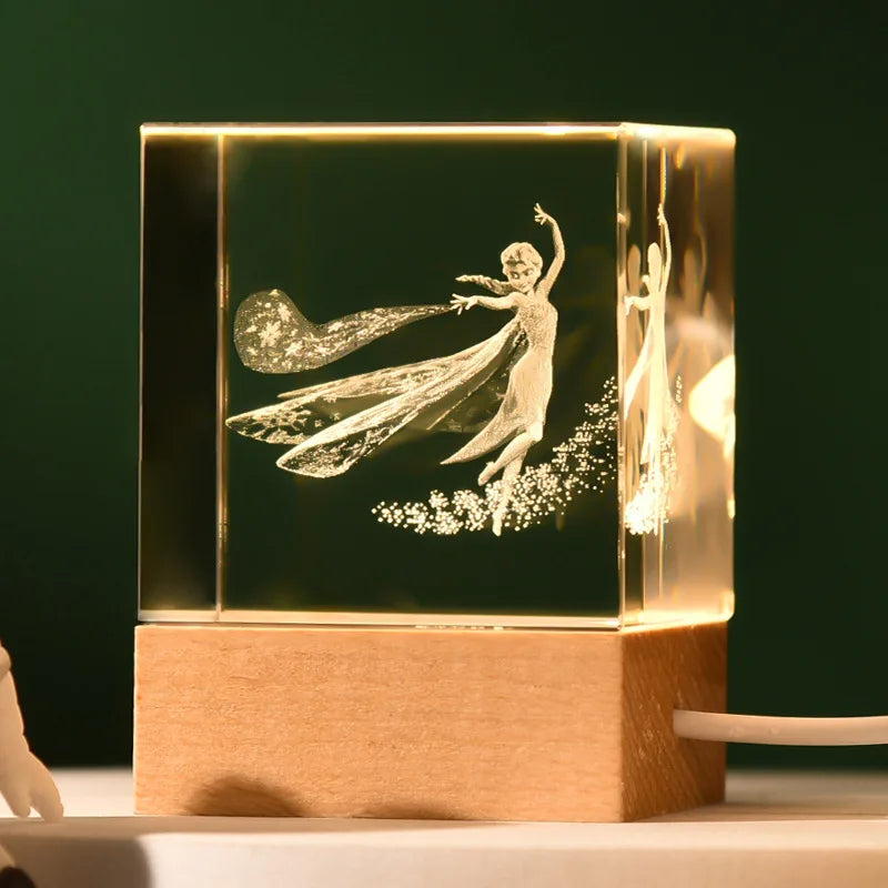 Illuminated Galaxy Crystal Cube