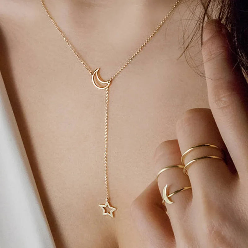 Celestial Moon & Star Necklace