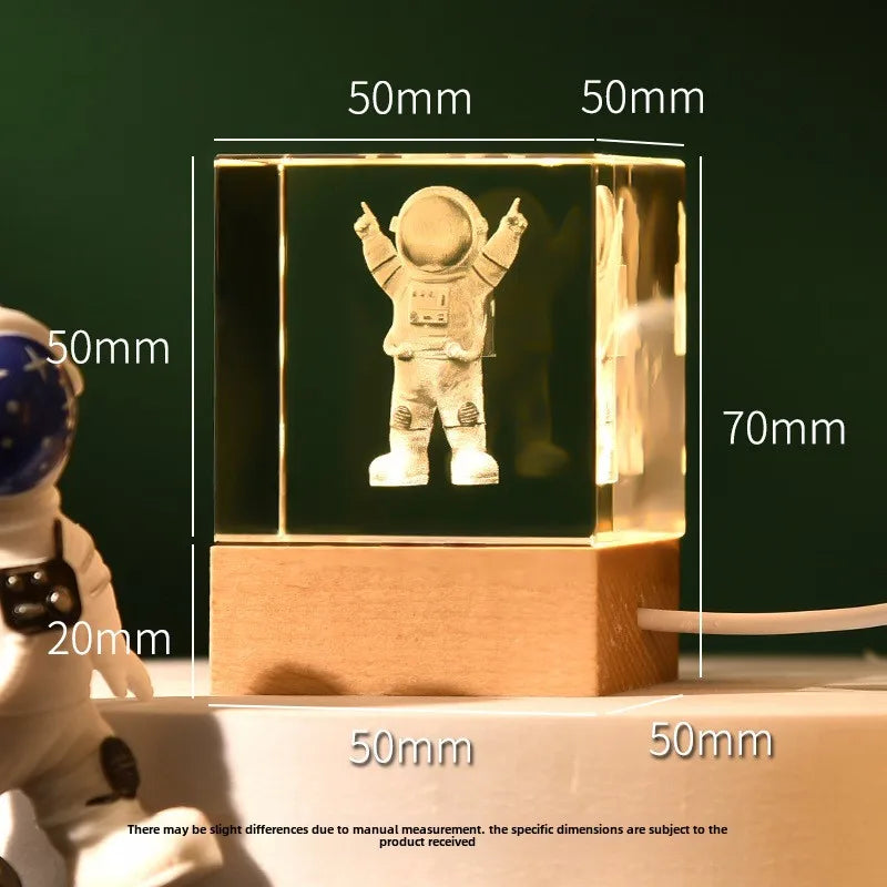 Illuminated Galaxy Crystal Cube