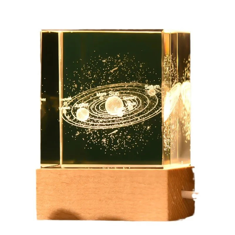 Illuminated Galaxy Crystal Cube