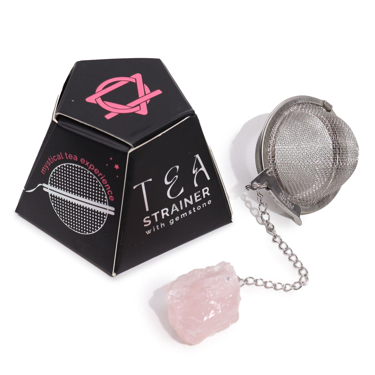 Celestial Gemstone Tea Strainer — Rose Quartz