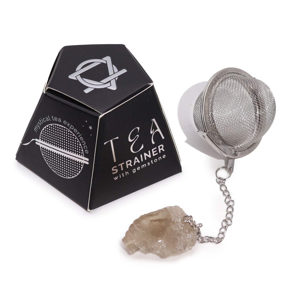 Celestial Gemstone Tea Strainer — Smoky Quartz