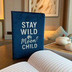 Moon Child Velvet Notebook — Midnight Blue