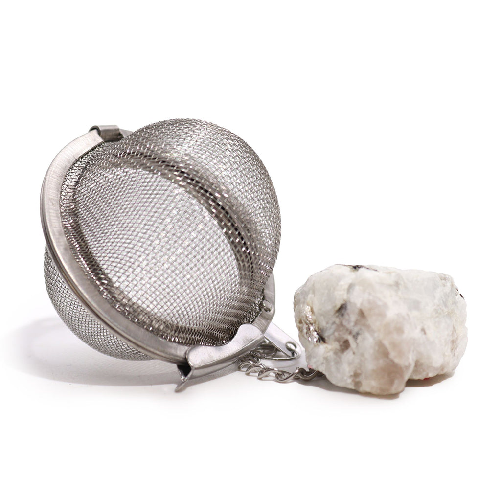 Celestial Gemstone Tea Strainer — Rainbow Moonstone