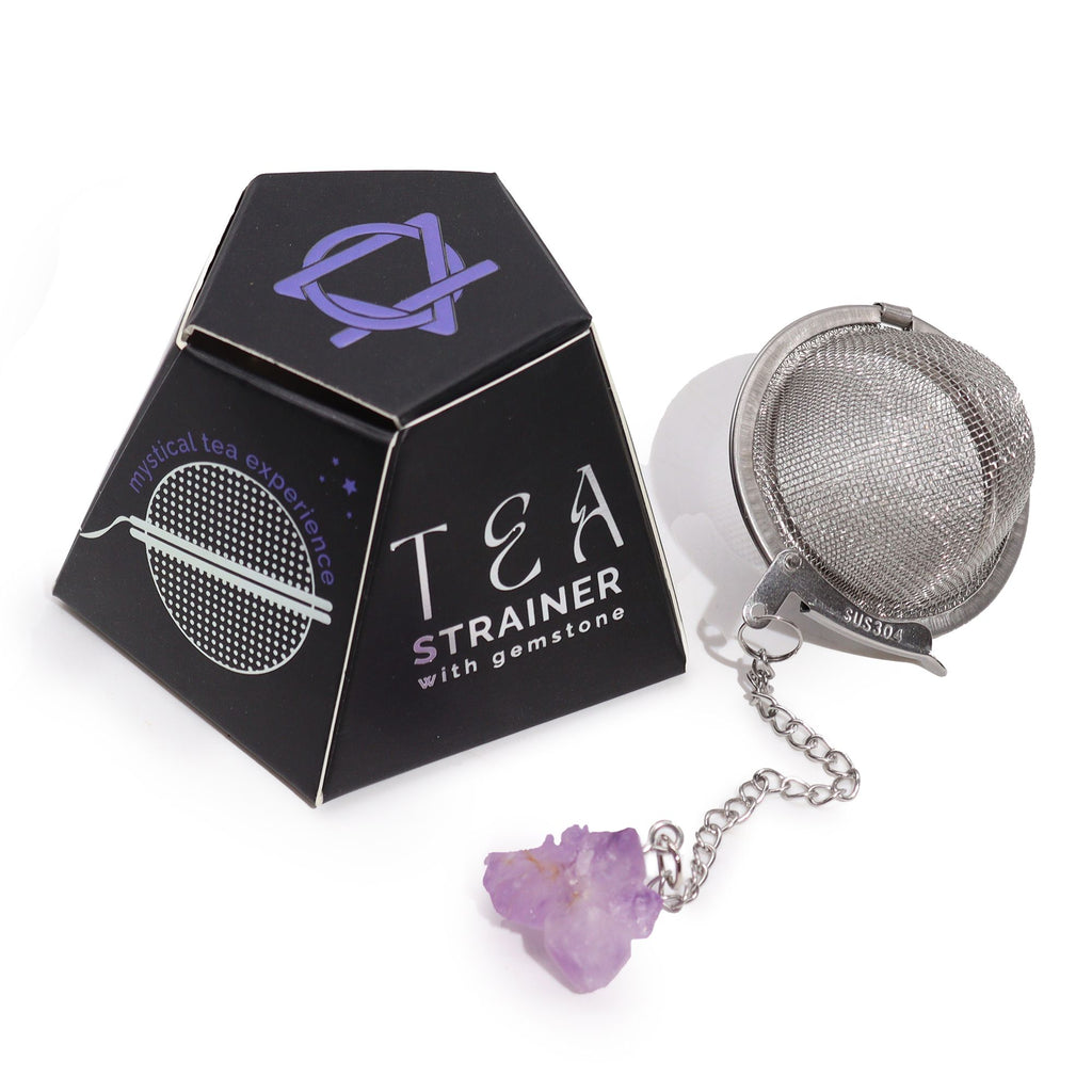 Celestial Gemstone Tea Strainer — Amethyst Cluster