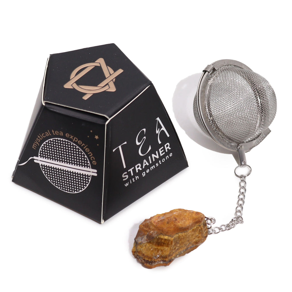 Celestial Gemstone Tea Strainer — Gold Tigers Eye