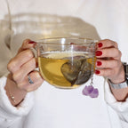 Celestial Gemstone Tea Strainer — Rainbow Moonstone