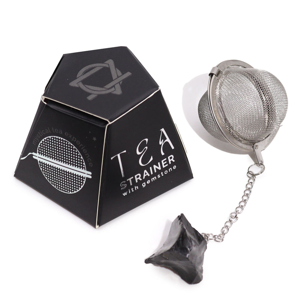 Celestial Gemstone Tea Strainer — Black Obsidian