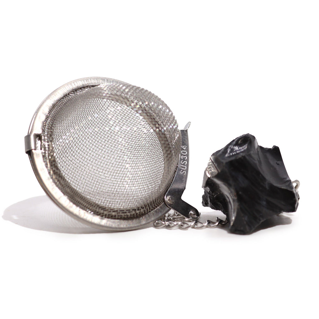 Celestial Gemstone Tea Strainer — Black Obsidian