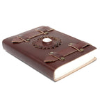 Moonstone Leather Journal with Wrap Belts — 6×4 in