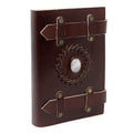 Moonstone Leather Journal with Wrap Belts — 6×4 in